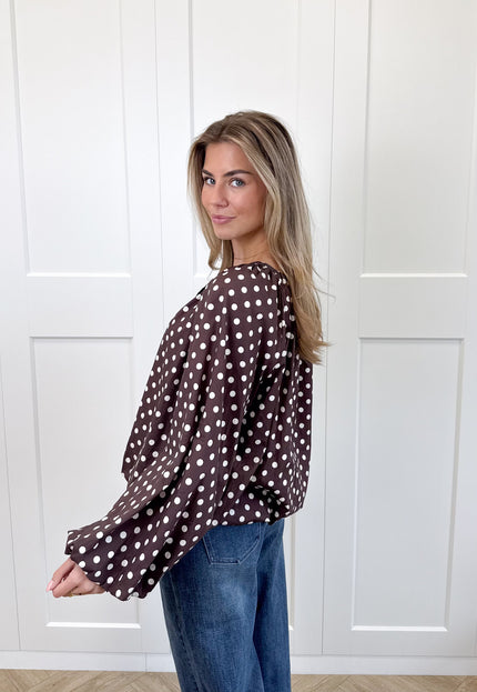 Famous Online Store Bruine polkodots top Isaline
