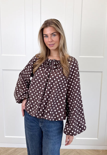 Famous Online Store Bruine polkodots top Isaline