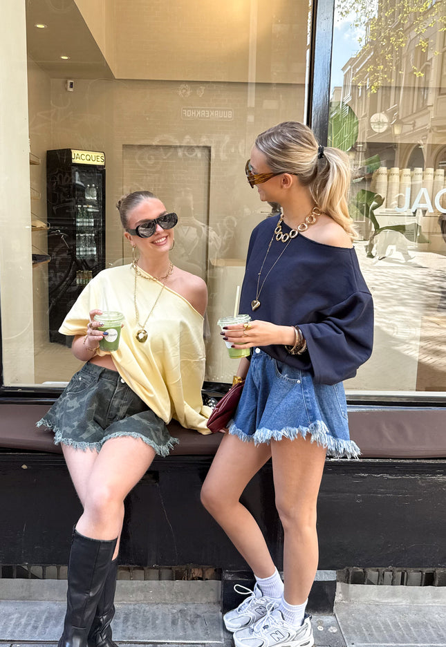 Famous Online Store Denim short blauw