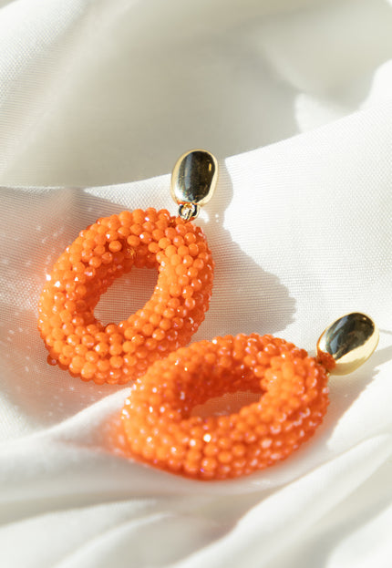 Famous Online Store Earring chunck beads orange