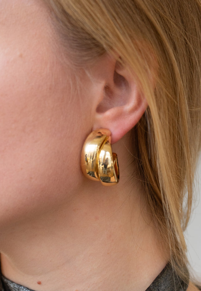 Famous Online Store Earring double hoops goud