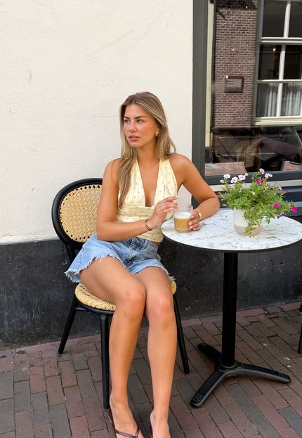 Famous Online Store Emily haltertop polkadots geel