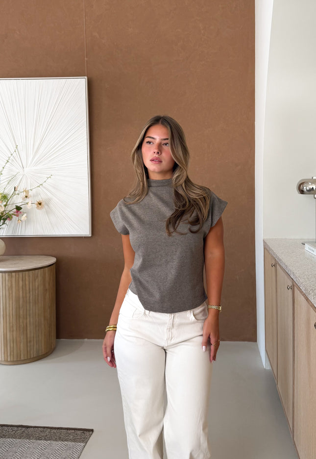 Famous Online Store Flowy top taupe