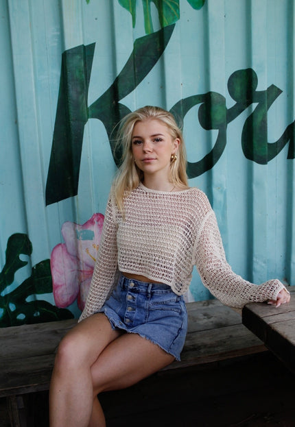 Famous Online Store Gehaakte top Lara beige