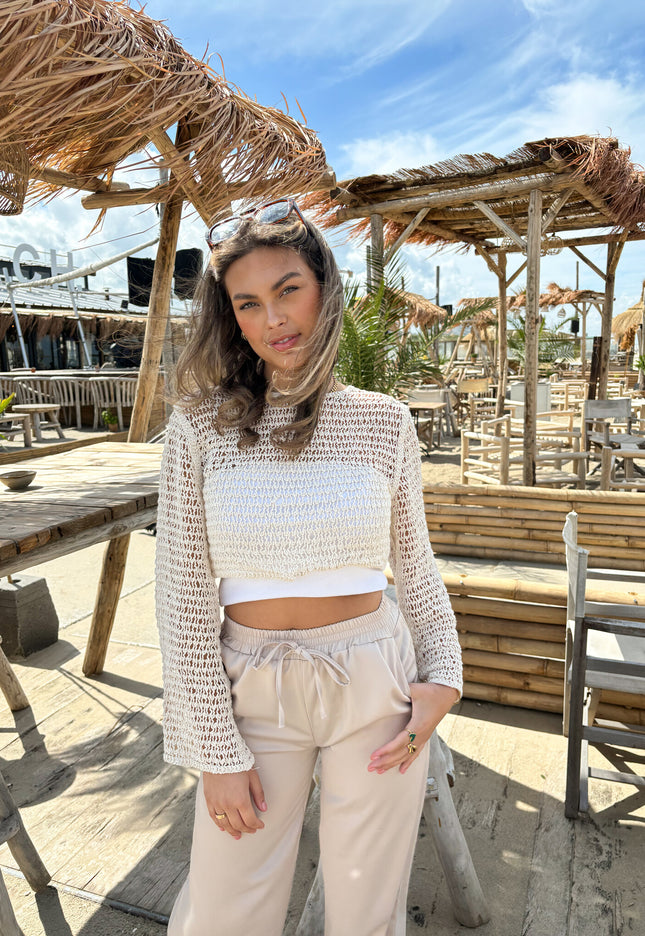 Famous Online Store Gehaakte top Lara beige