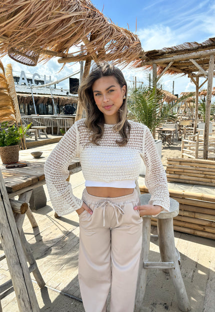 Famous Online Store Gehaakte top Lara beige