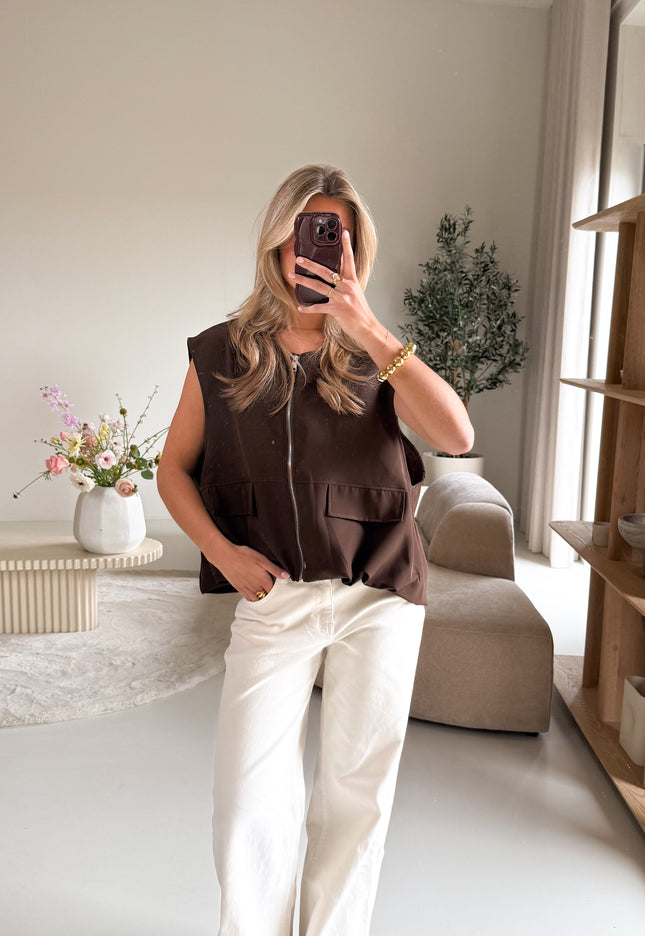 Famous Online Store Gilet Esra bruin