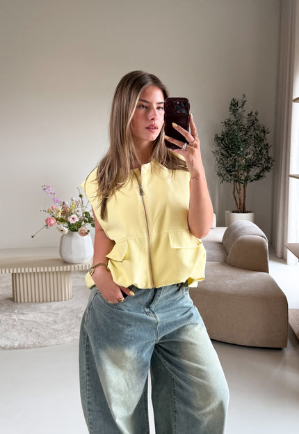 Famous Online Store Gilet Esra butter yellow