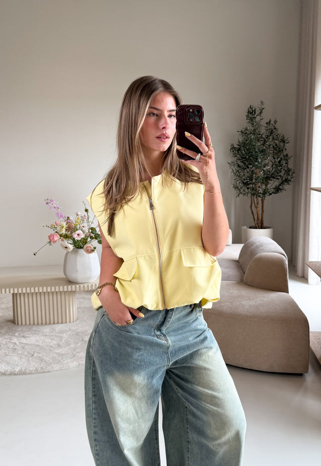 Famous Online Store Gilet Esra butter yellow