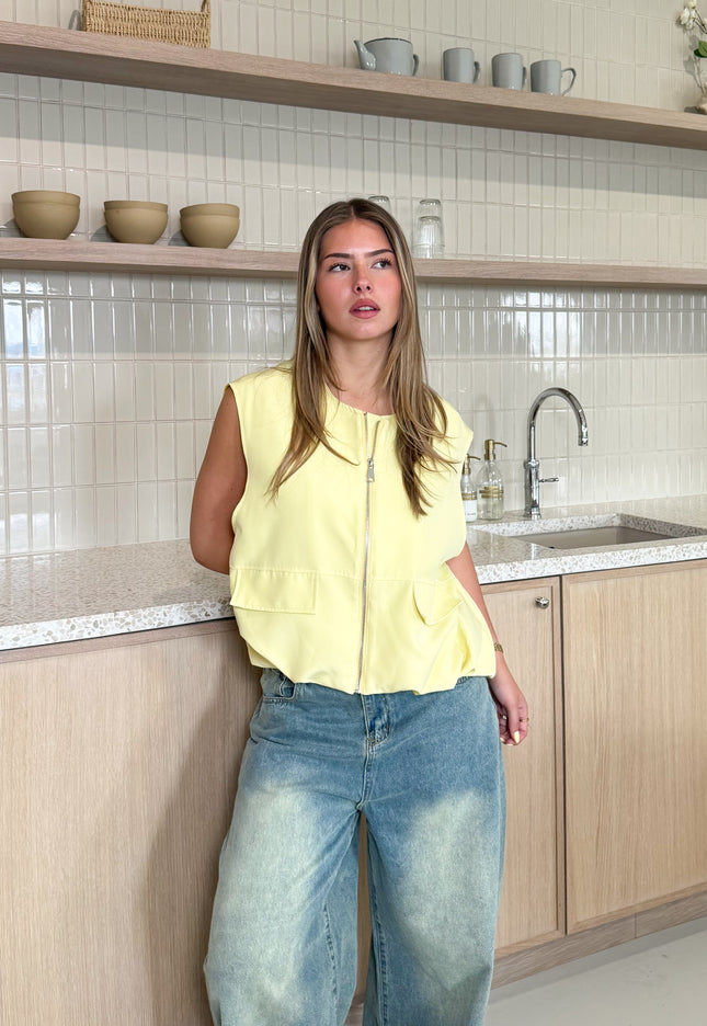 Famous Online Store Gilet Esra butter yellow