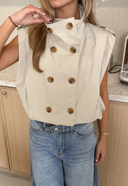Famous Online Store Gilet Mae beige