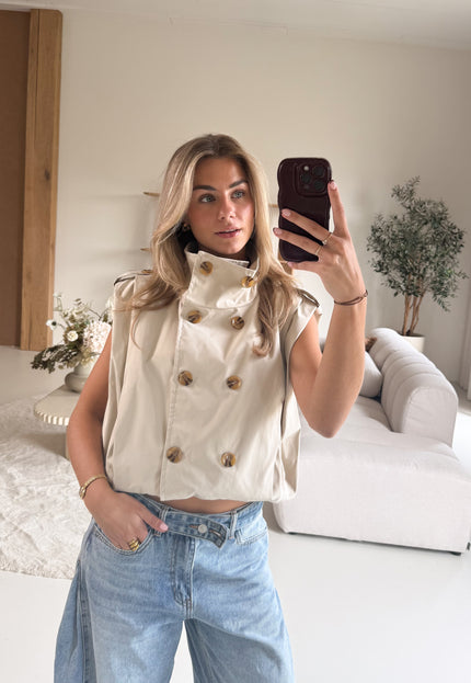 Famous Online Store Gilet Mae beige