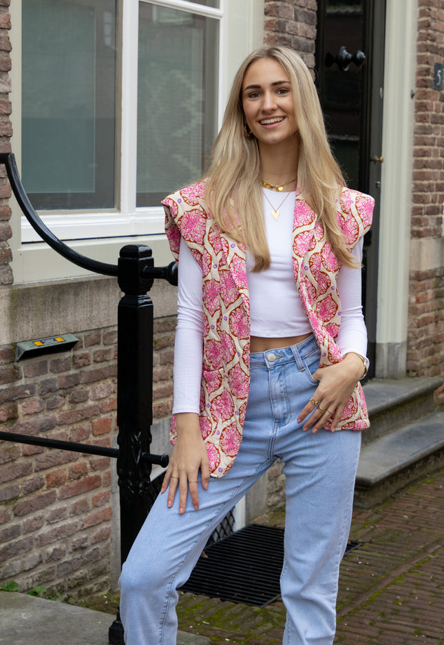 Famous Online Store Gilet Mae roze