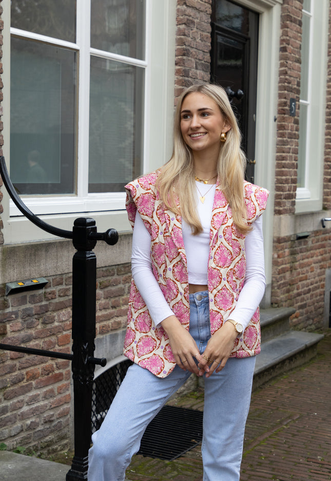 Famous Online Store Gilet Mae roze