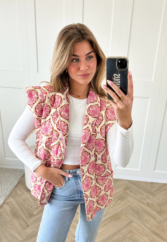 Famous Online Store Gilet Mae roze