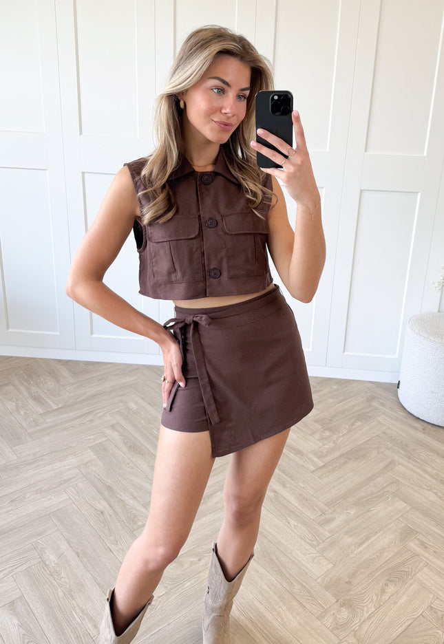 Famous Online Store Gilet Sofie bruin