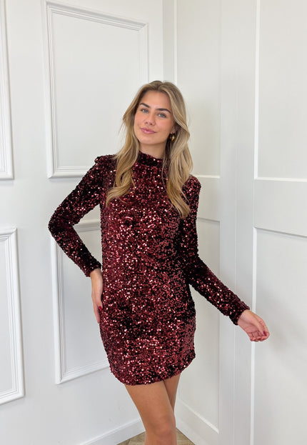 Famous Online Store Glitter jurk Annebel bordeaux