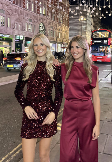 Famous Online Store Glitter jurk Annebel bordeaux