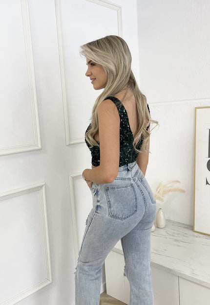 Famous Online Store Glitter top Carice groen