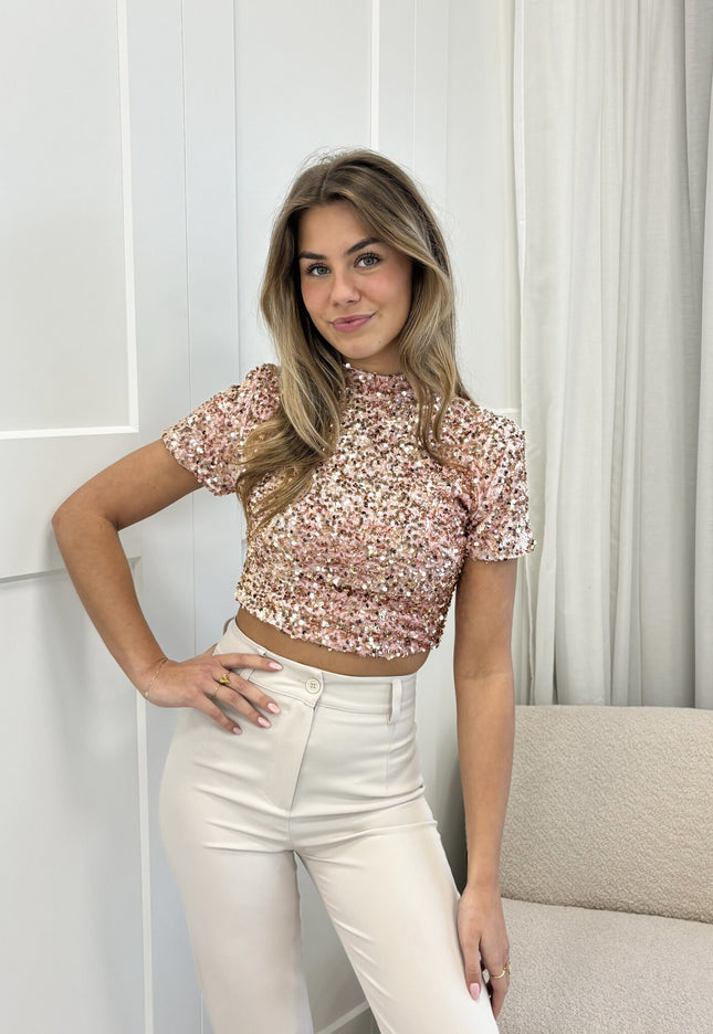 Famous Online Store Glitter top Lize pink