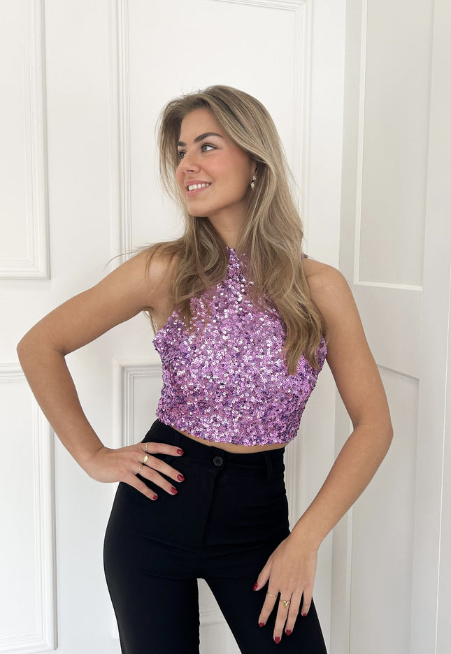 Famous Online Store Glitter top Romée lila