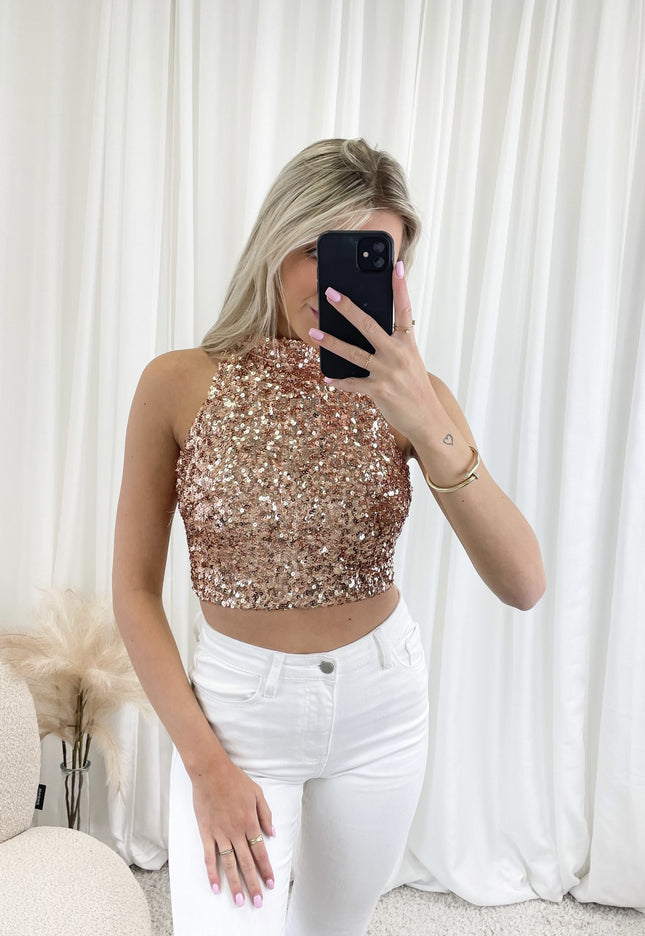 Famous Online Store Glitter top Romée pink