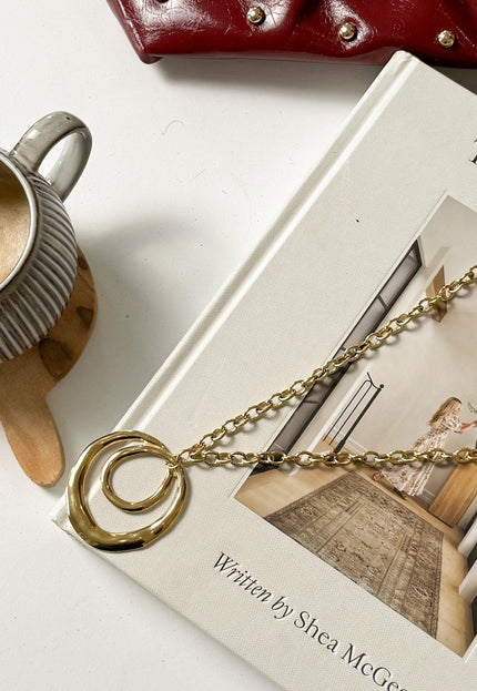 Famous Online Store Gouden Moon Circle ketting