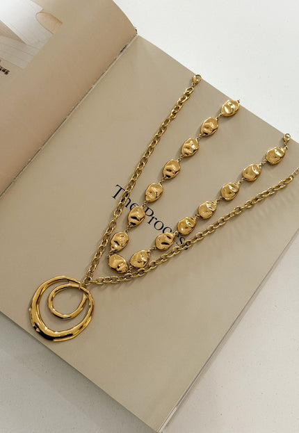 Famous Online Store Gouden Moon Circle ketting