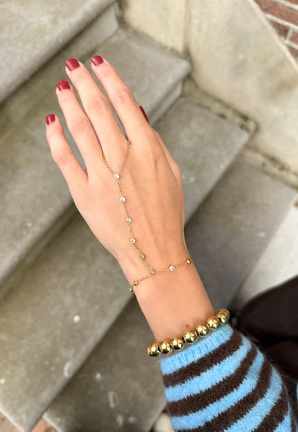 Famous Online Store Goudkleurige handketting diamant
