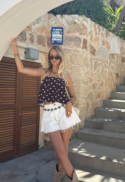 Famous Online Store Guusje polkadots top bruin