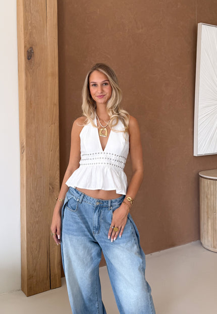 Famous Online Store Halter top Lonne wit studs