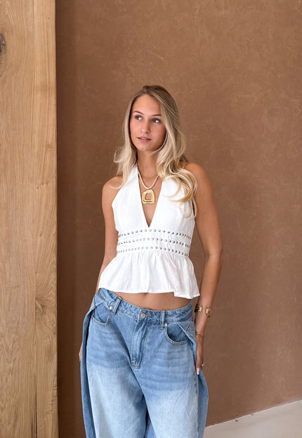 Famous Online Store Halter top Lonne wit studs