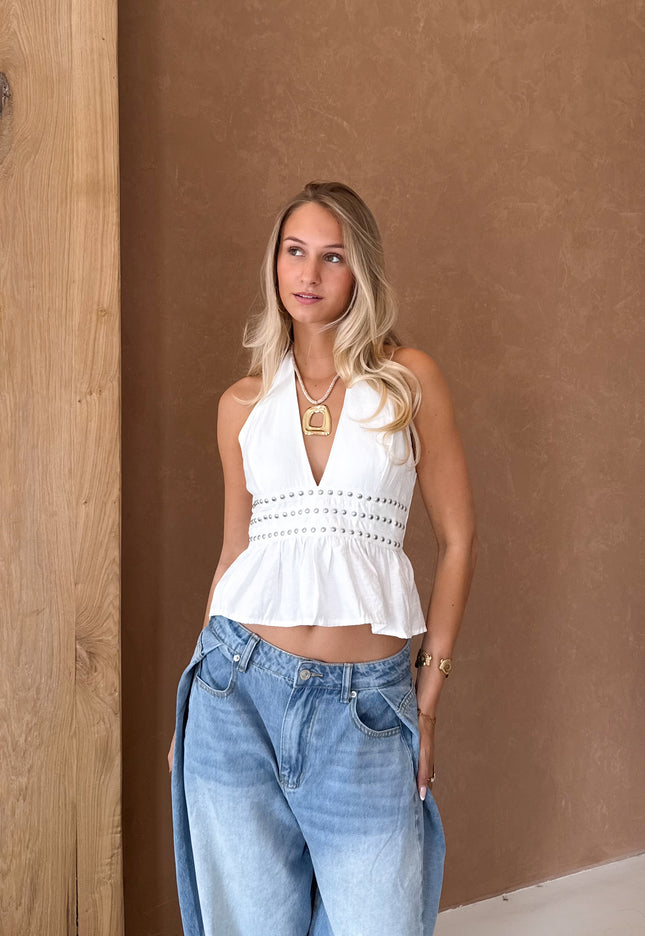 Famous Online Store Halter top Lonne wit studs