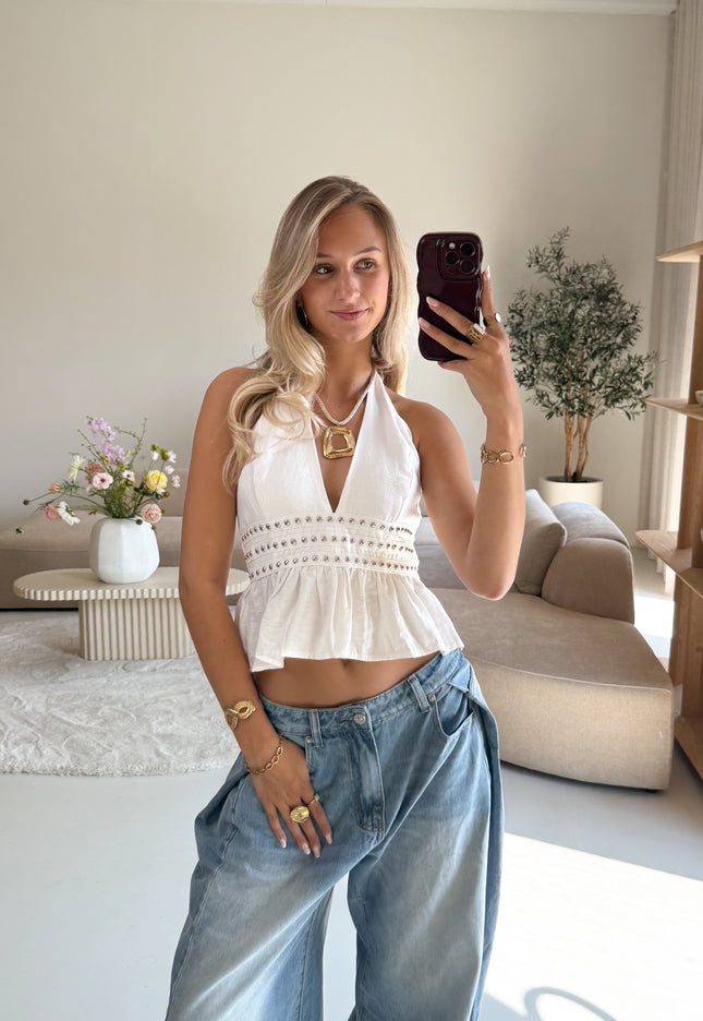 Famous Online Store Halter top Lonne wit studs