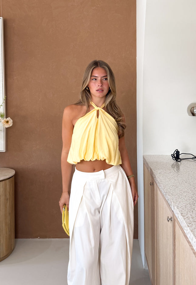 Famous Online Store Haltertop Jolijn butter yellow