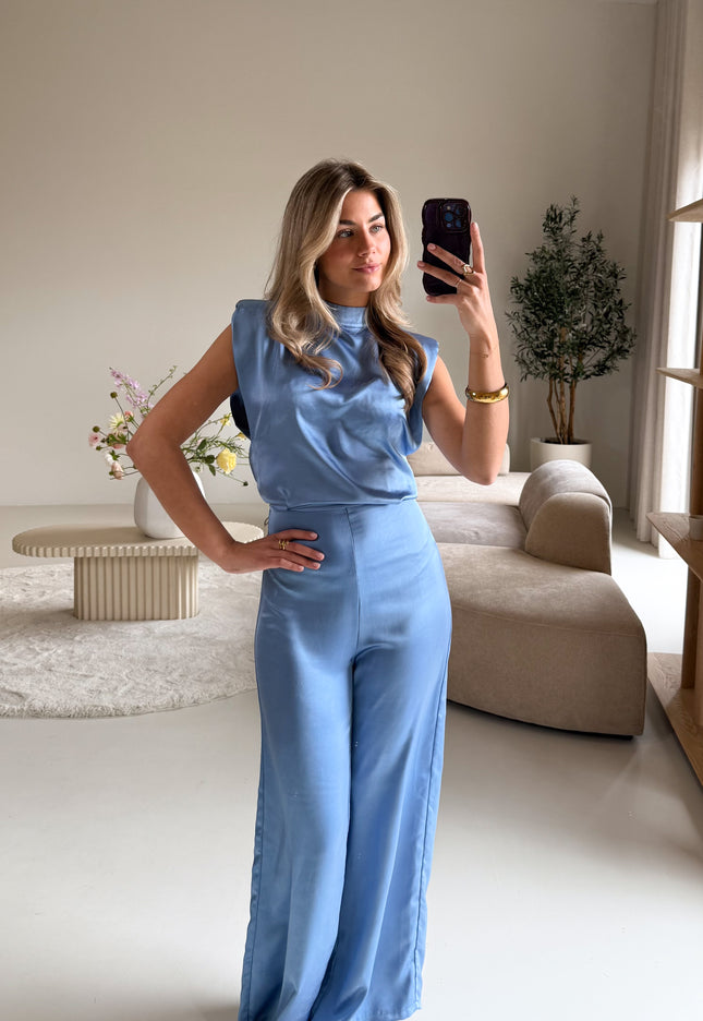 Famous Online Store Jumpsuit satin Lily light blue