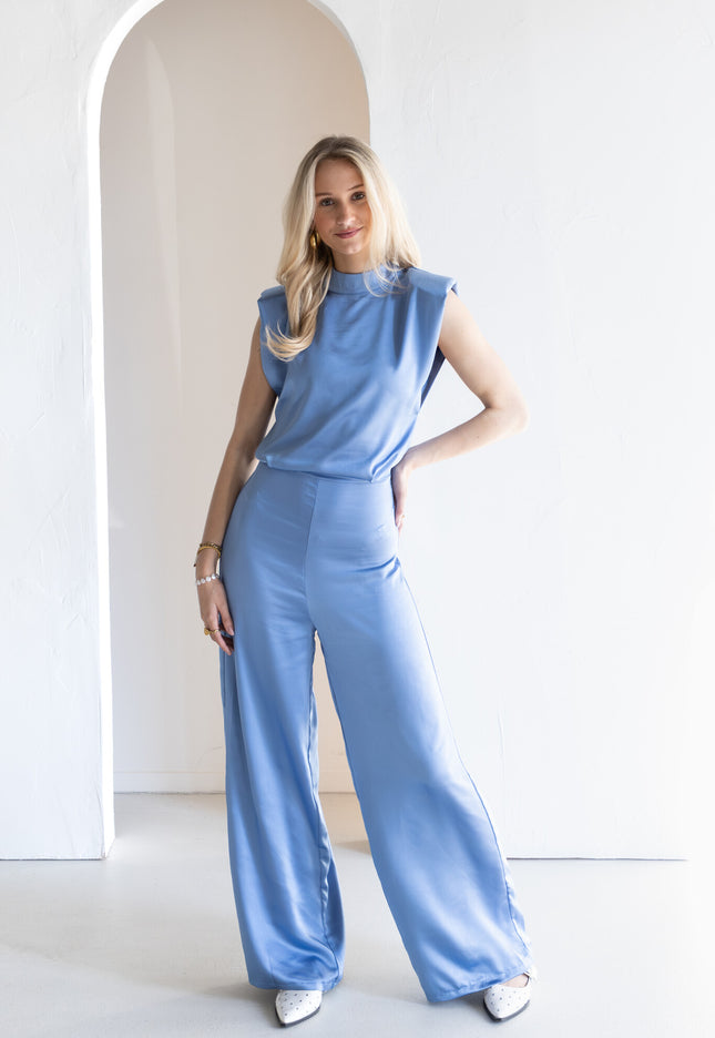 Famous Online Store Jumpsuit satin Lily light blue