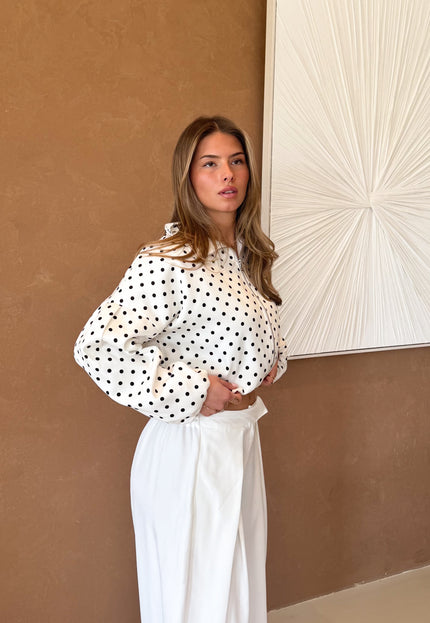 Famous Online Store Kiki Polkadots jasje wit