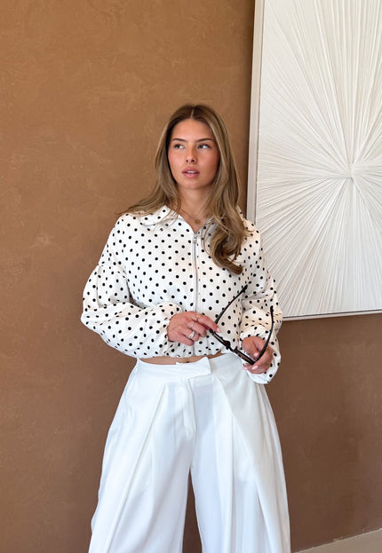 Famous Online Store Kiki Polkadots jasje wit