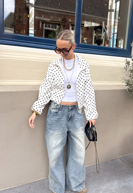 Famous Online Store Kiki Polkadots jasje wit