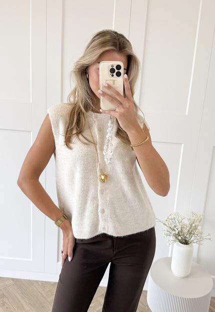 Famous Online Store Knit gilet Jenny beige