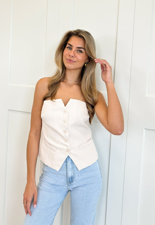 Famous Online Store Korset top Melanie beige