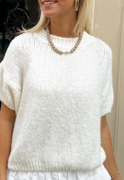 Famous Online Store Kralen ketting beige