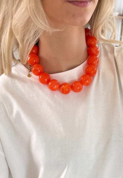 Famous Online Store Kralen ketting oranje