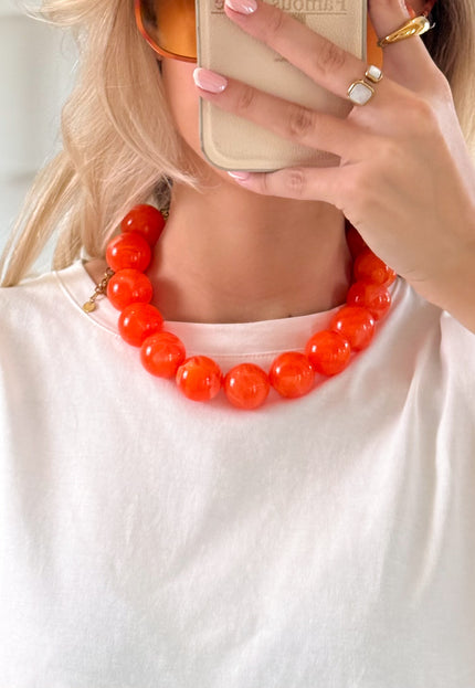Famous Online Store Kralen ketting oranje