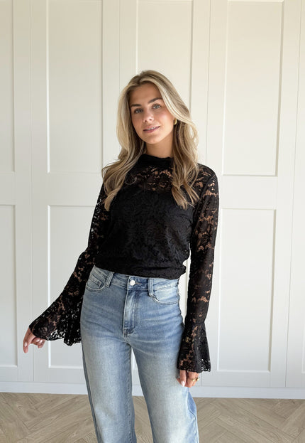 Famous Online Store Lace top Elin zwart