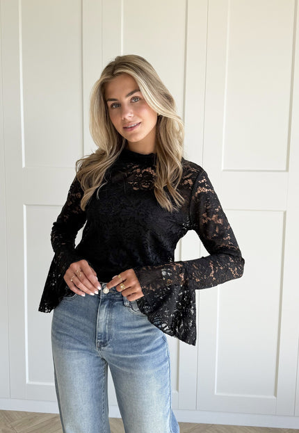 Famous Online Store Lace top Elin zwart