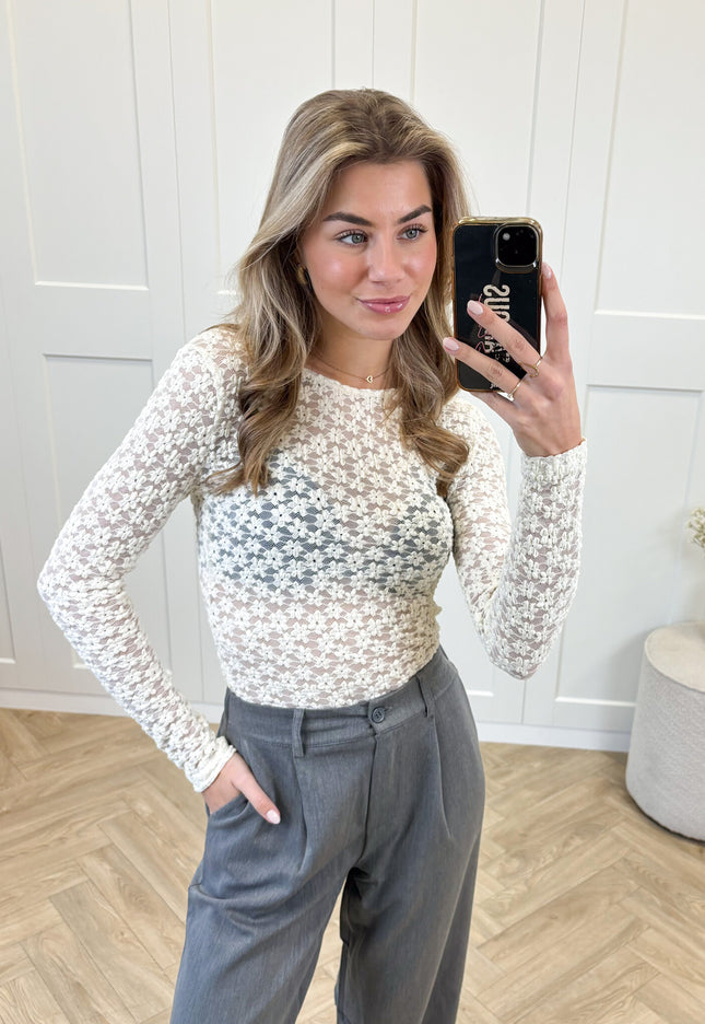 Famous Online Store Lace top Gina off white