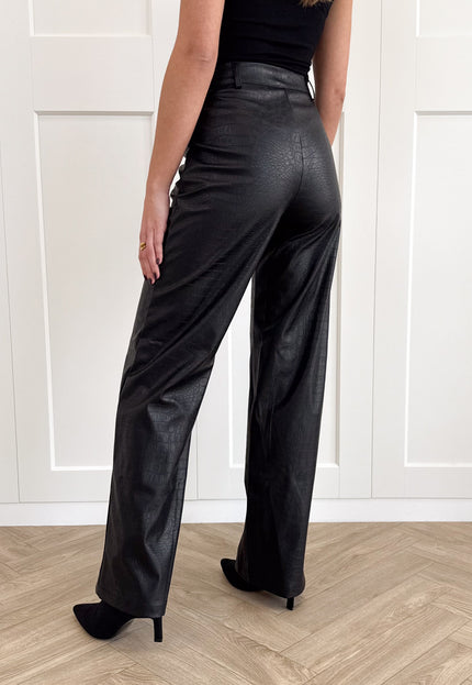 Famous Online Store Leather broek Elina zwart