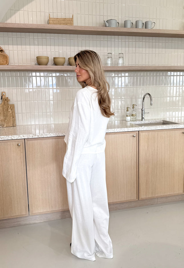 Famous Online Store Linnen Blouse Loïs wit